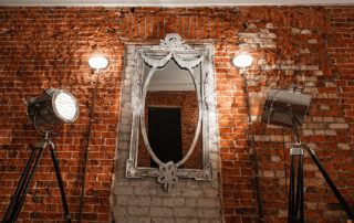 Old mirror on wall